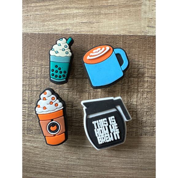 Croc Jibbitz Coffee Boba PSL Pumpkin Spice Latte Caffeine Drink Beverage Bundle - Picture 1 of 2